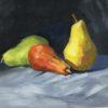 three pears green red yello